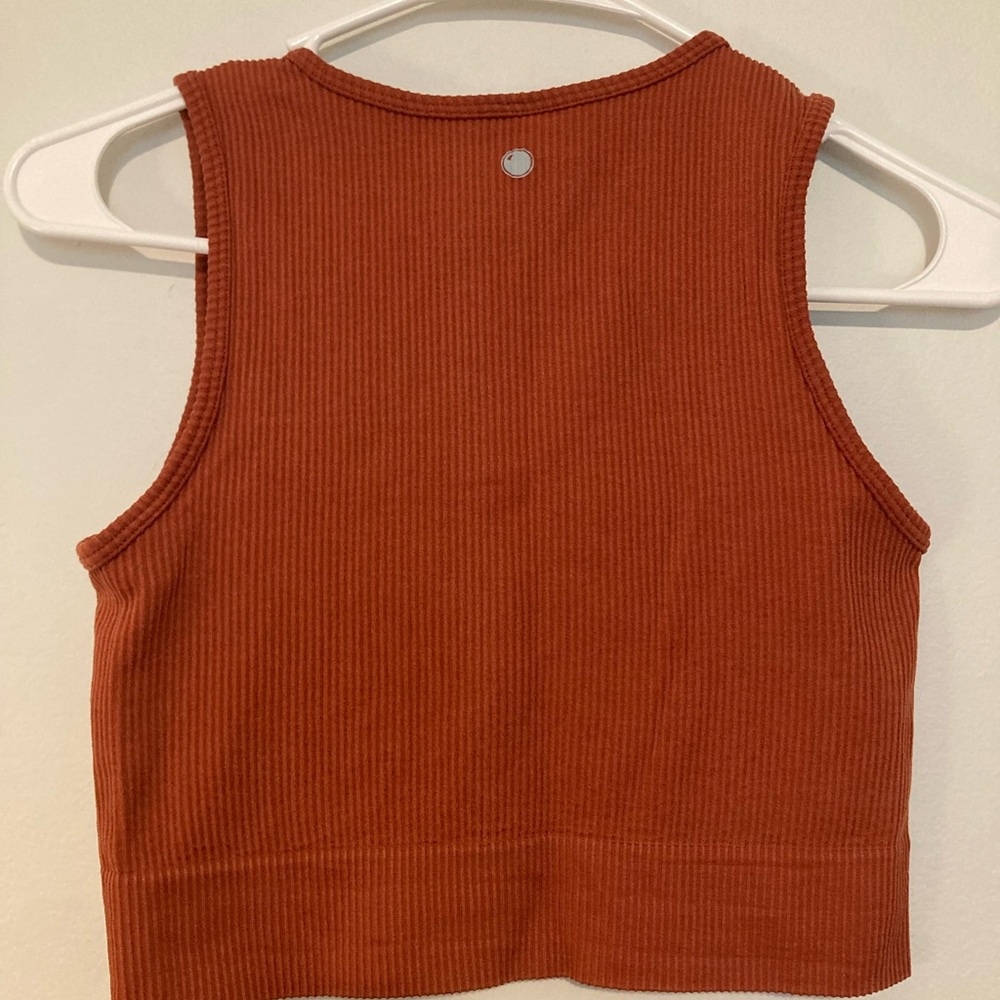 Rust Ribbed Crop Top - Picture 2 of 2